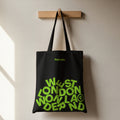 Hand printed Veri Crisp tote bag