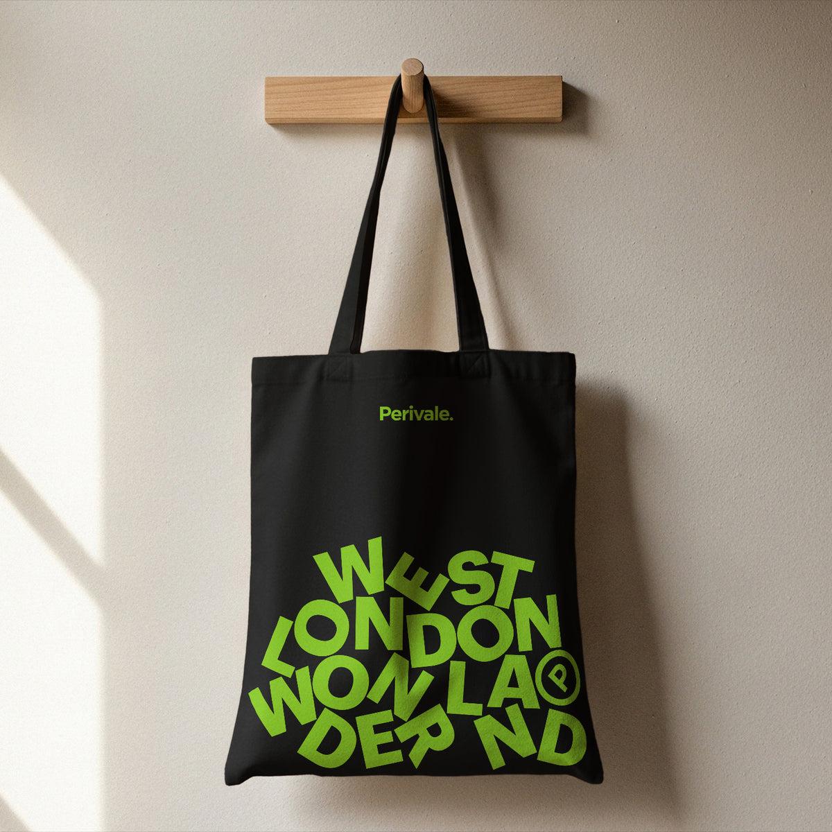 Hand printed Veri Crisp tote bag