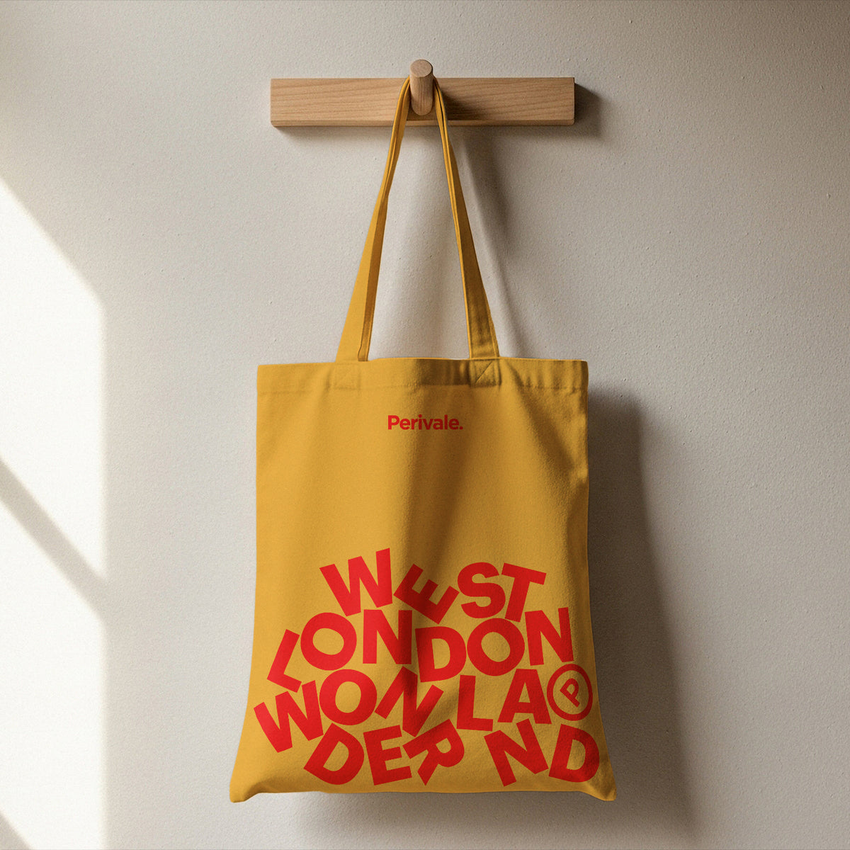 Hand printed Veri Pale tote bag